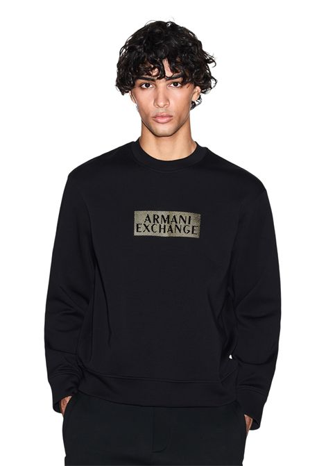 Felpa nera girocollo in cotone ARMANI EXCHANGE | Felpe | XM001892 AF10818MC237